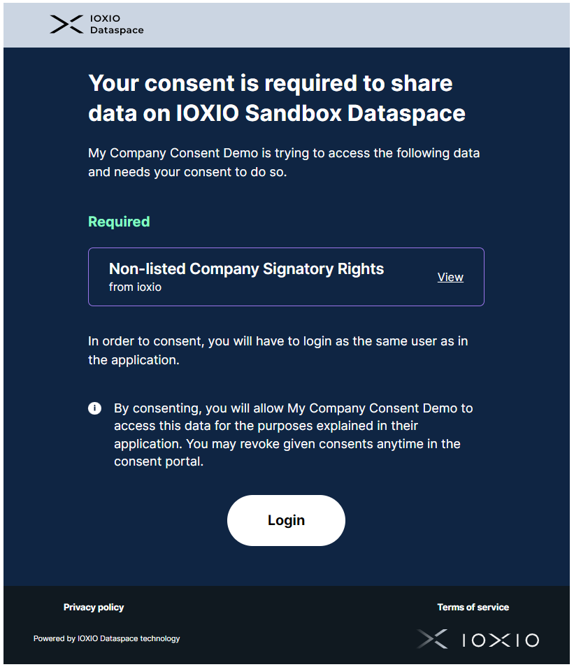 Consent portal page