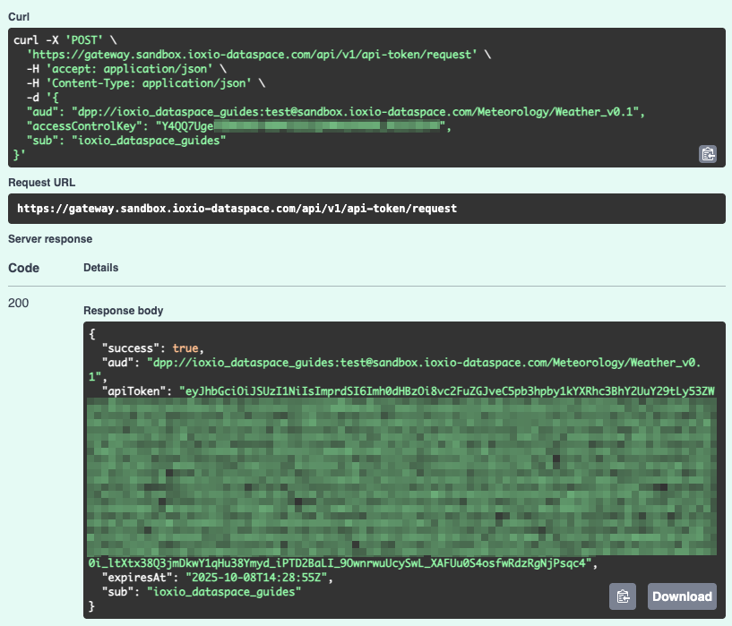 Curl request in Swagger UI