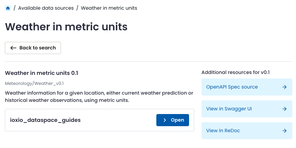 Listing of sources for a definition with links to resources on the right